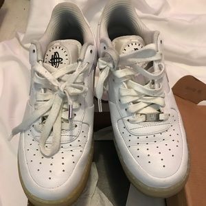 Air Force ones low top gum bottom